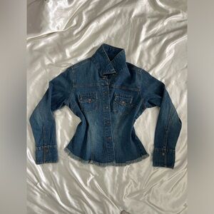 Vintage SO Denim Jacket with Frayed Hem